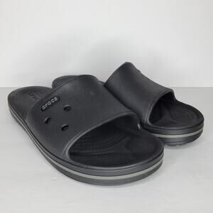 CROCS Crocband III Slides Sandals Slip-Ons Black Gray Unisex M7/W9
